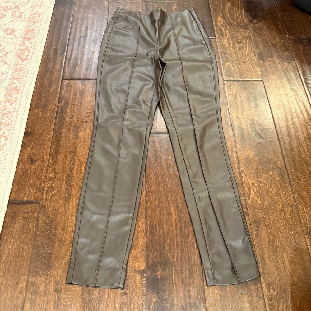 Aritzia Babaton Faux Leather Tight Leggings Pants Brown Size 2